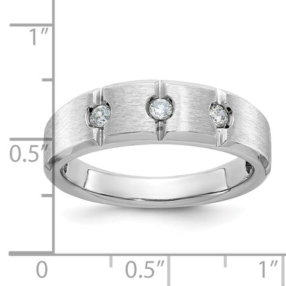 14k White Gold Men's Polished and Satin Diamond Ring Mounting