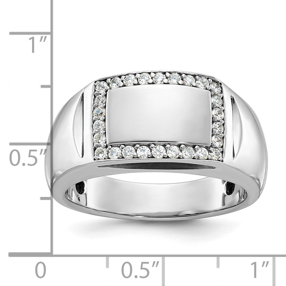 14k White Gold Men's Polished and Satin Diamond Ring Mounting