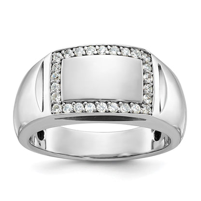 14k White Gold Men's Polished and Satin Diamond Ring Mounting