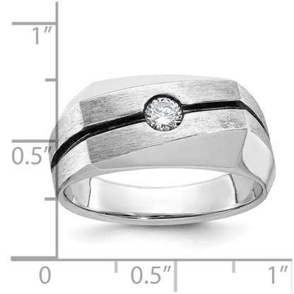 14k White Gold Men's Polished and Satin Diamond Ring Mounting