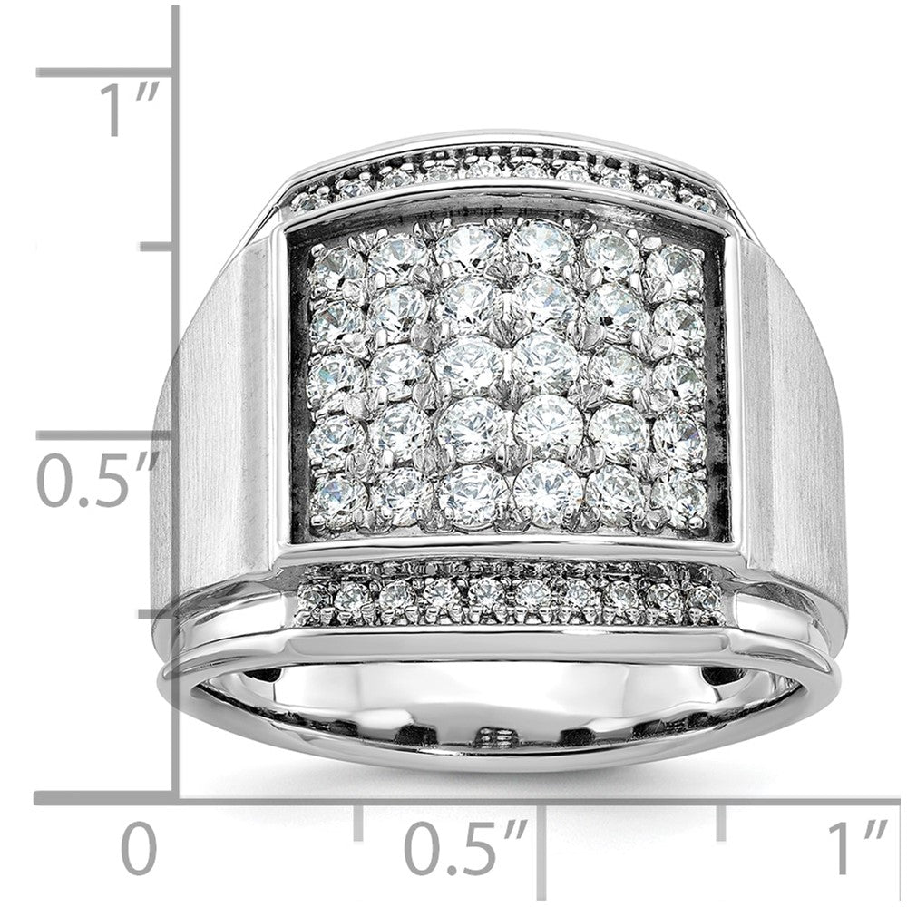 14k White Gold Men's Polished and Satin Diamond Ring Mounting