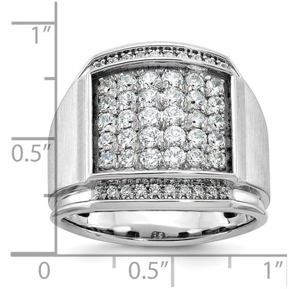 14k White Gold Men's Polished and Satin Diamond Ring Mounting