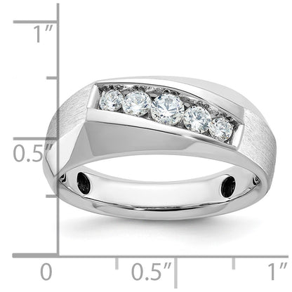 14k White Gold Men's Polished and Satin Diamond Ring Mounting