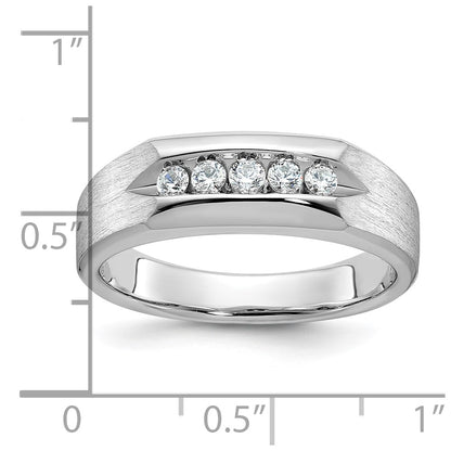 14k White Gold Men's Polished and Satin Diamond Ring Mounting