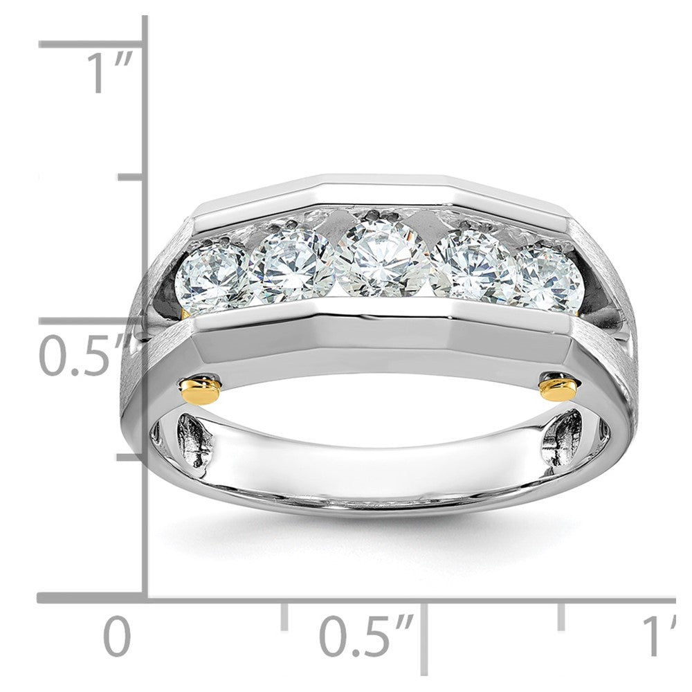 14k Two-tone Gold Men's Polished and Satin Diamond Ring Mounting