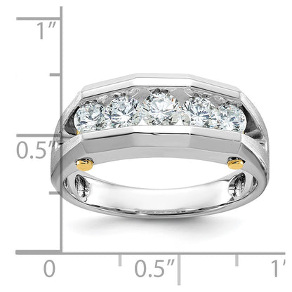 14k Two-tone Gold Men's Polished and Satin Diamond Ring Mounting