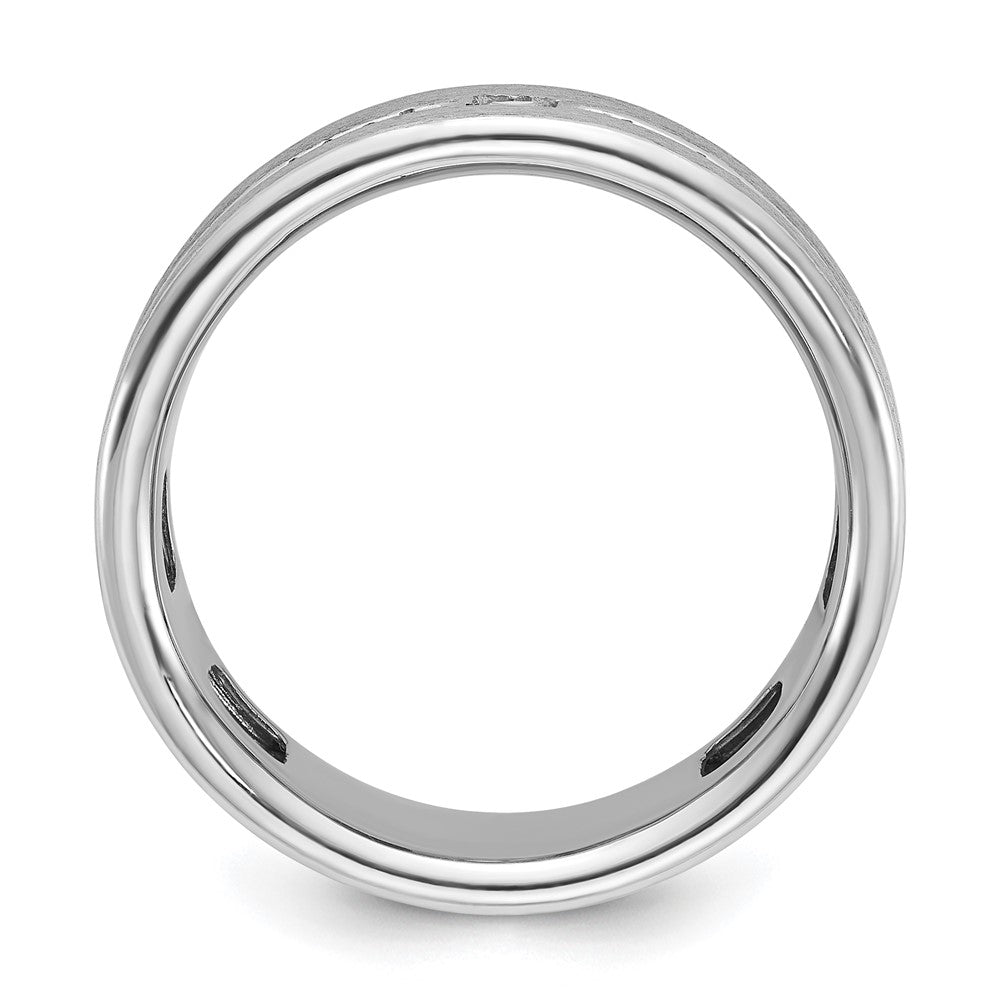 14k White Gold Men's Polished and Satin Diamond Ring Mounting