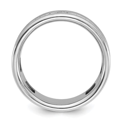 14k White Gold Men's Polished and Satin Diamond Ring Mounting