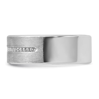 14k White Gold Men's Polished and Satin Diamond Ring Mounting