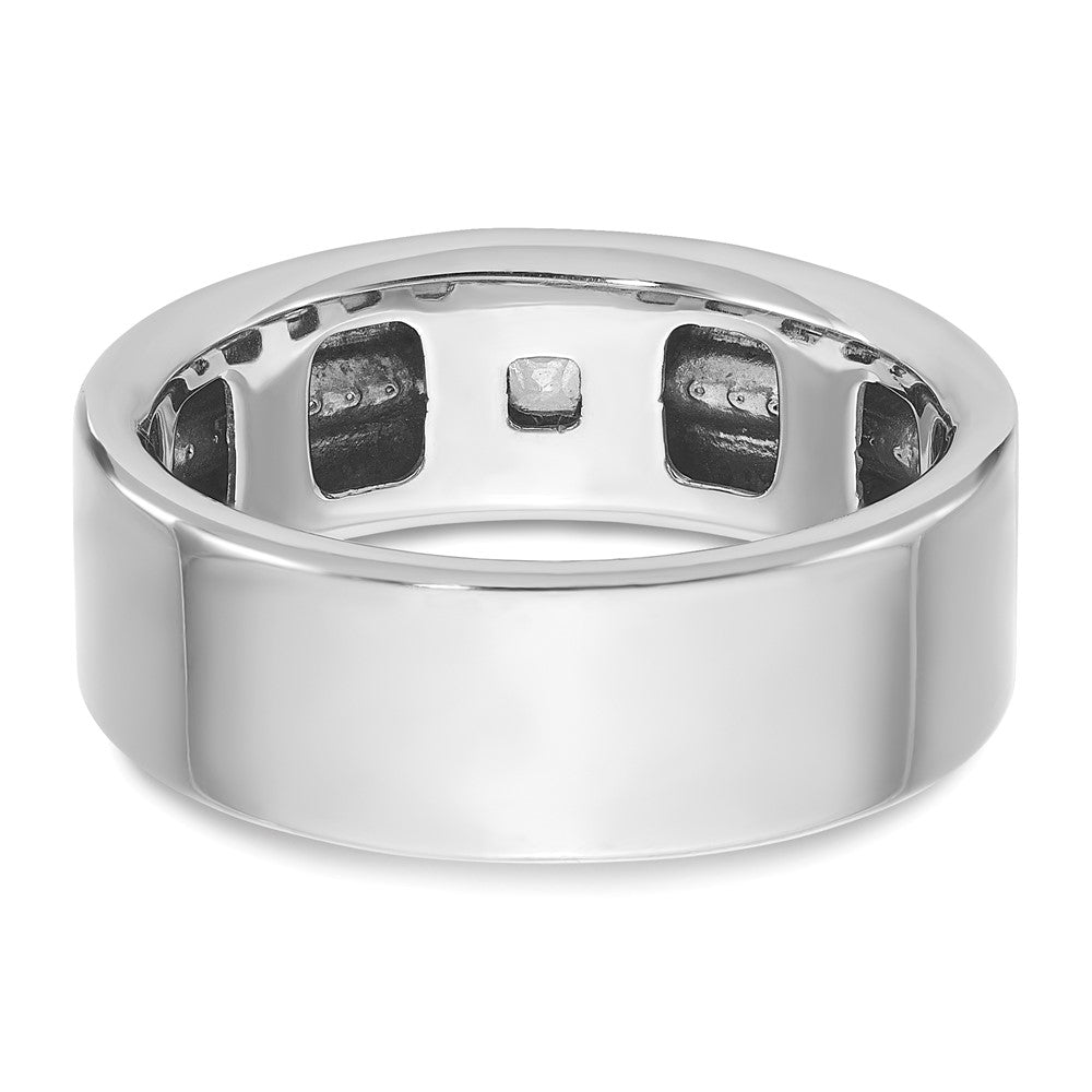 14k White Gold Men's Polished and Satin Diamond Ring Mounting