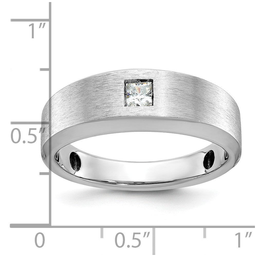 14k White Gold Men's Polished and Satin Diamond Ring Mounting