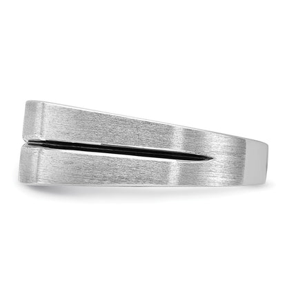 14k White Gold Men's Polished and Satin Diamond Ring Mounting