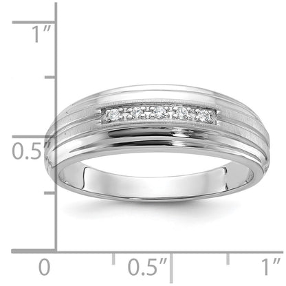 14k White Gold Men's Polished and Satin Diamond Ring Mounting