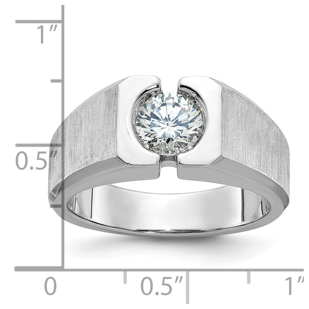14k White Gold Men's Polished and Satin Diamond Ring Mounting