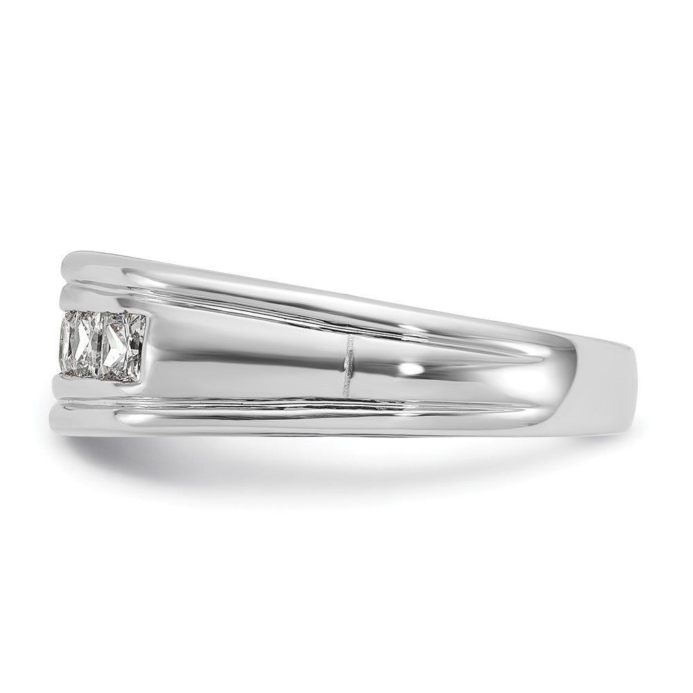14k White Gold Men's 1 carat Square Diamond Complete Ring