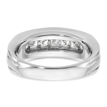 14k White Gold Men's 1 carat Square Diamond Complete Ring