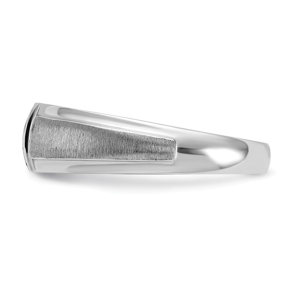 14k White Gold Men's Polished and Satin Diamond Ring Mounting