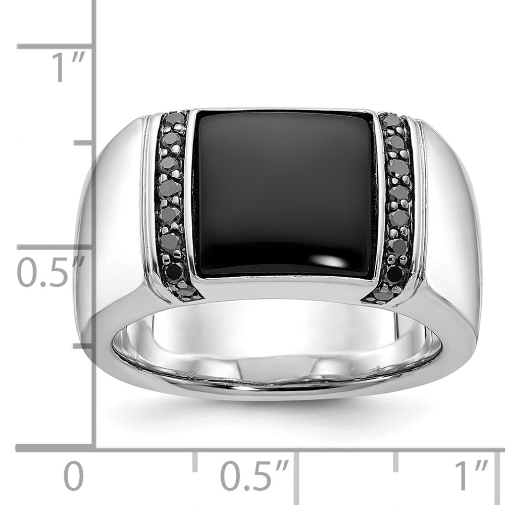 14k White Gold Men's Onyx and Diamond Ring Mounting