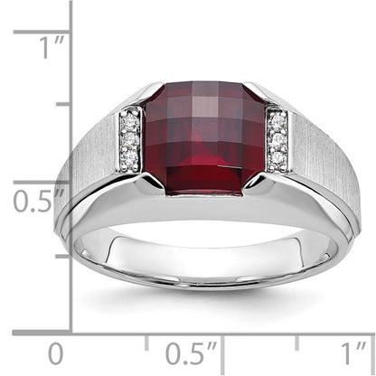 14k White Gold Men's Gemstone and Diamond Ring Mounting