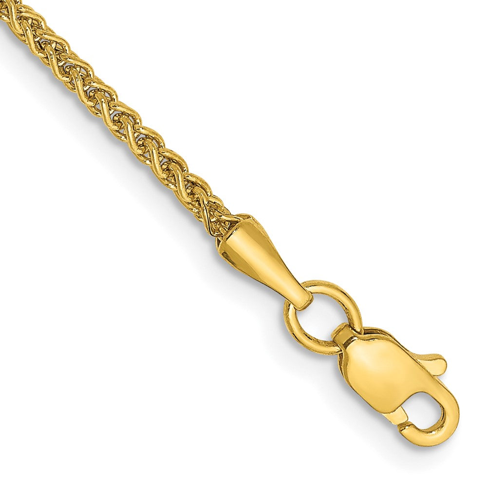 14K Yellow Gold 9 inch 1.55mm Semi-Solid Wheat with Lobster Clasp Anklet