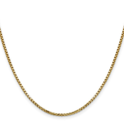 14K Yellow Gold 16 inch 1.75mm Semi-Solid Round Box with Lobster Clasp Chain Necklace