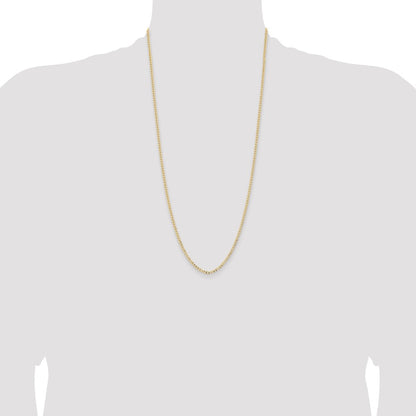 14K Yellow Gold 28 inch 2.85mm Semi-Solid Curb with Lobster Clasp Chain Necklace