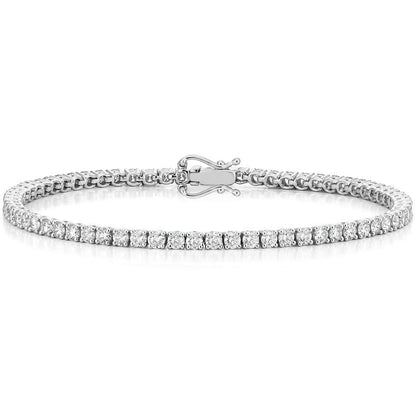 4 ct. tw. Natural Diamond Tennis Bracelet in 14K White Gold - All Lengths Options Available