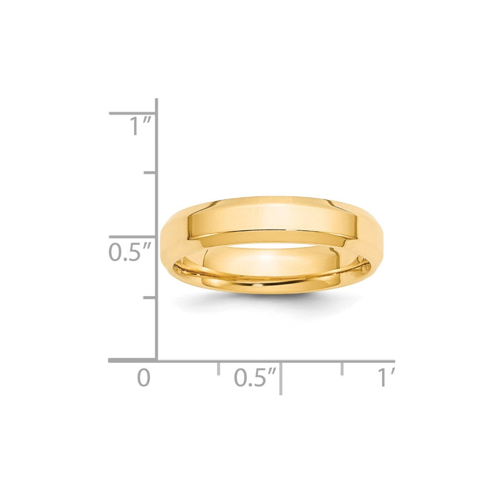 Solid 14K Yellow Gold 5mm Bevel Edge Comfort Fit Men's/Women's Wedding Band Ring Size 11.5