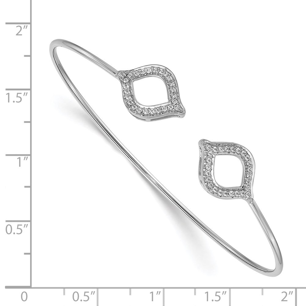 14k White Gold Natural Diamond Flexible Bangle