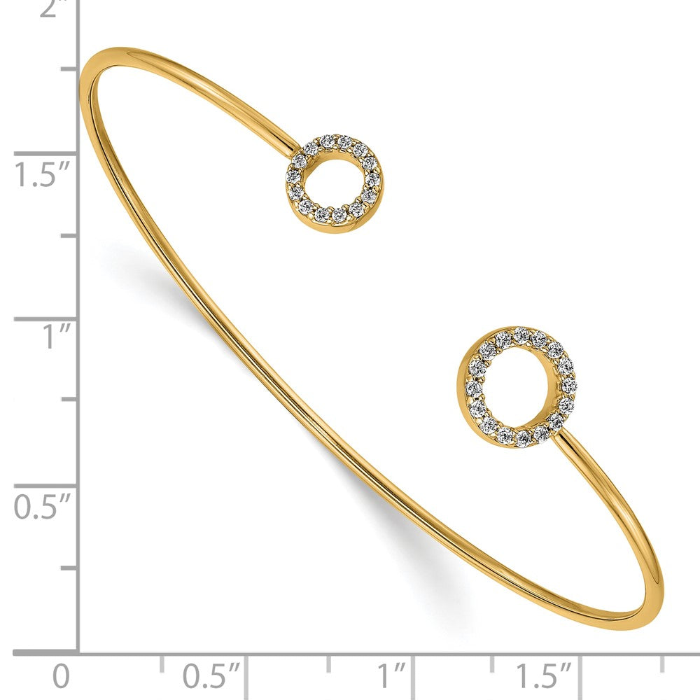 14k Yellow Gold Yellow Gold Natural Diamond Flexible Bangle