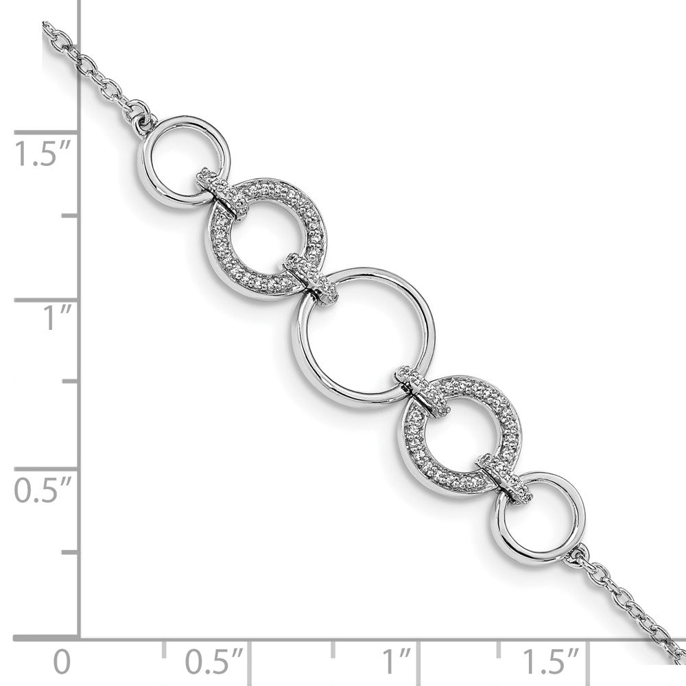 14k White Gold Natural Diamond Circles Bracelet