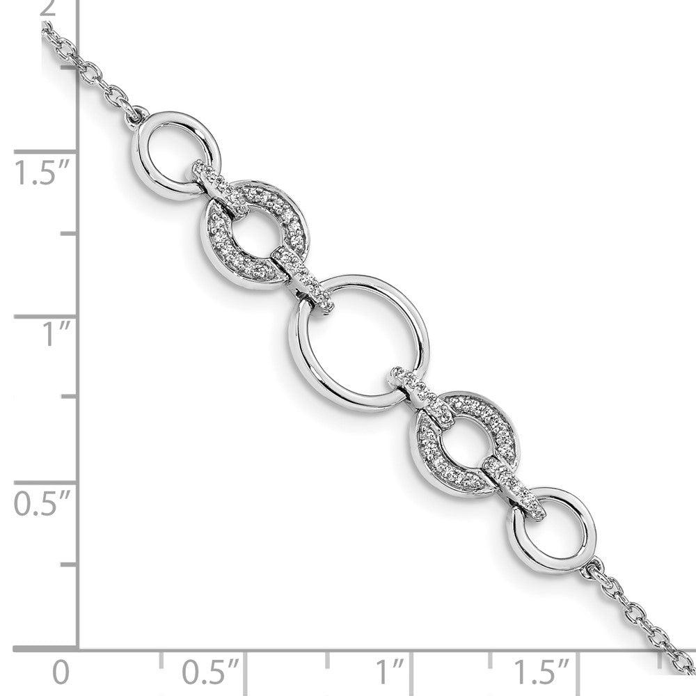 14k White Gold Natural Diamond Ovals Bracelet