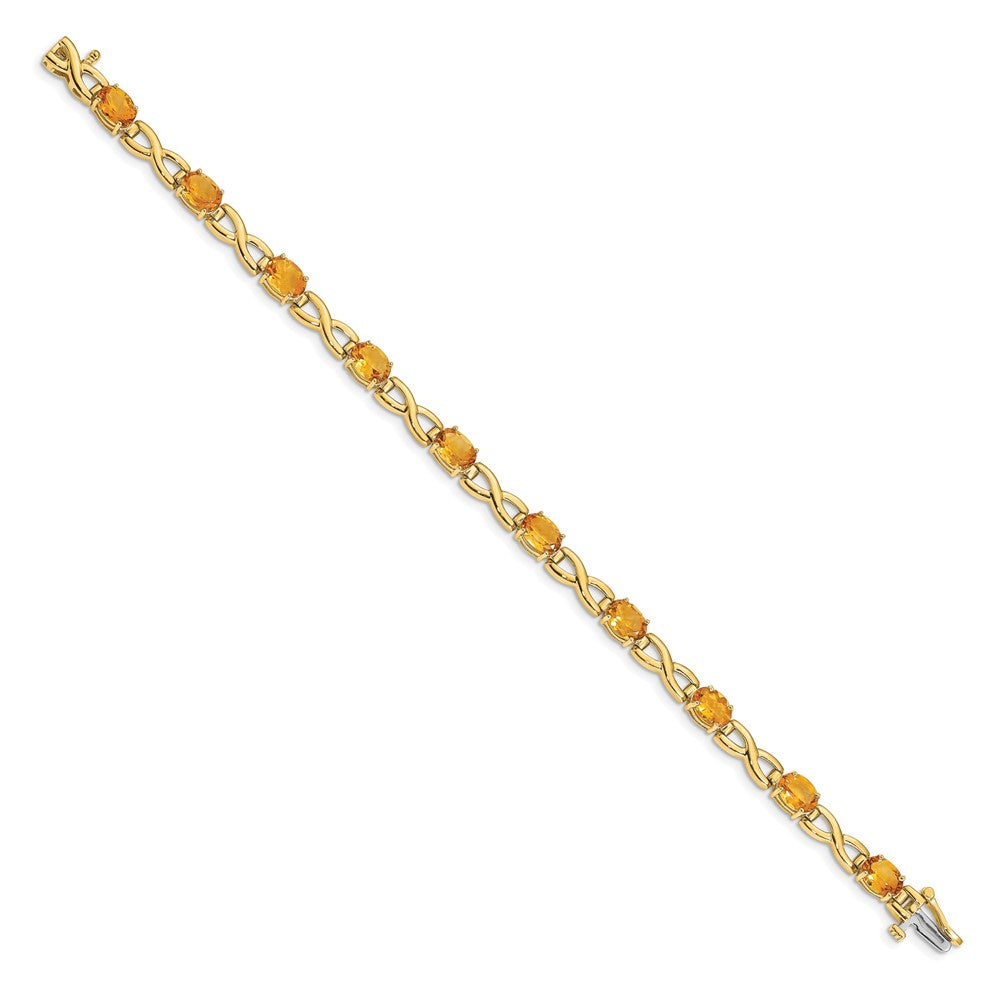 14k Yellow Gold 7x5mm Oval Citrine Bracelet