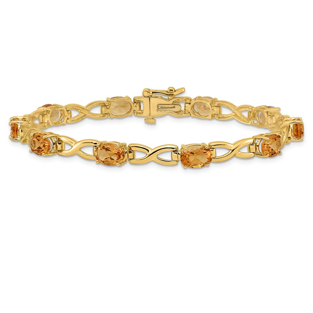 14k Yellow Gold 7x5mm Oval Citrine Bracelet