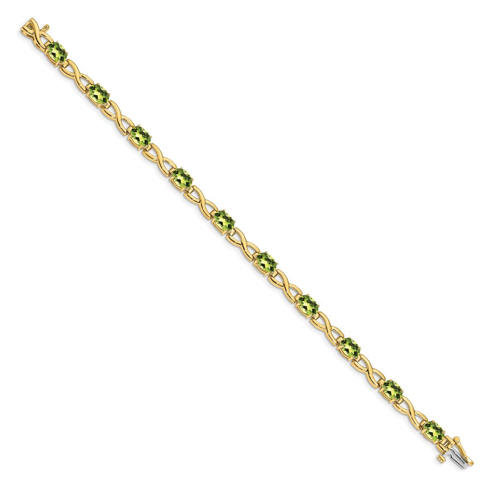 14k Yellow Gold 7x5mm Oval Peridot Bracelet