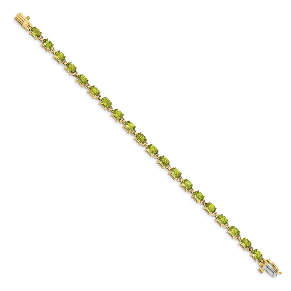14k Yellow Gold 6x4mm Oval Peridot Bracelet