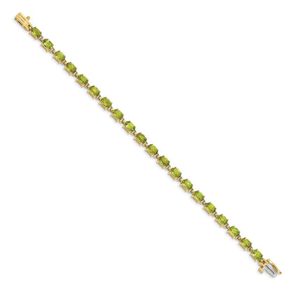 14k Yellow Gold 6x4mm Oval Peridot Bracelet