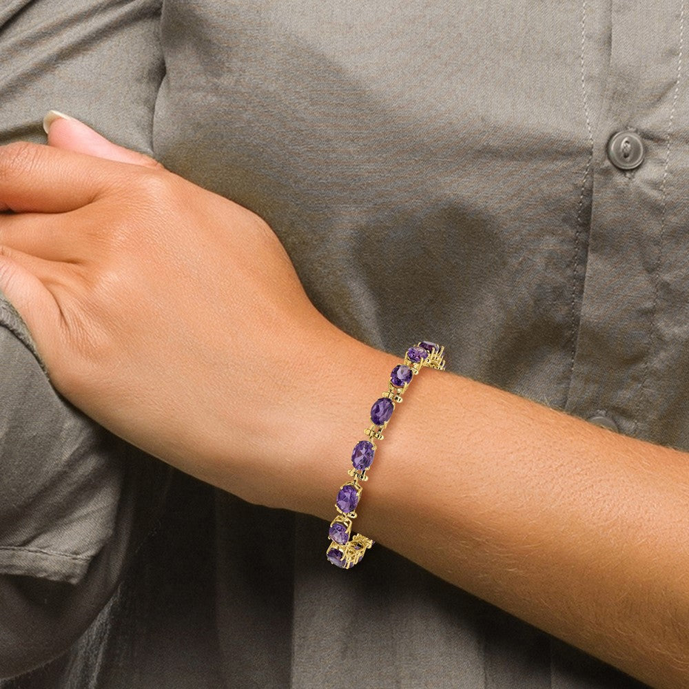 14k Yellow Gold Amethyst Bracelet