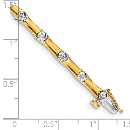 14k Two-tone Natural Diamond Bracelet