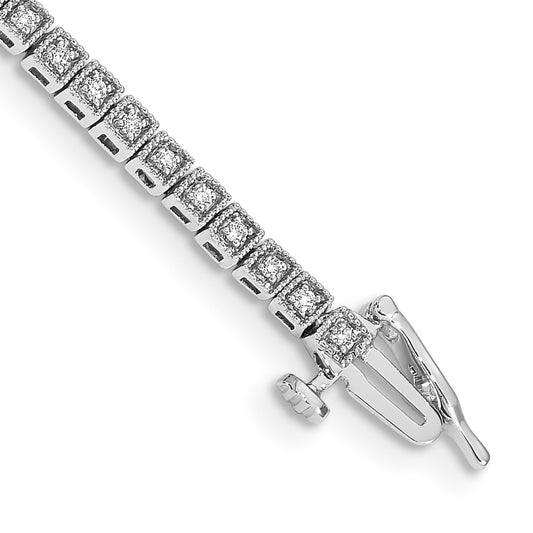 14k White Gold Natural Diamond Bracelet