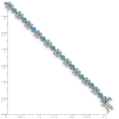 14k White Gold Blue Topaz Bracelet
