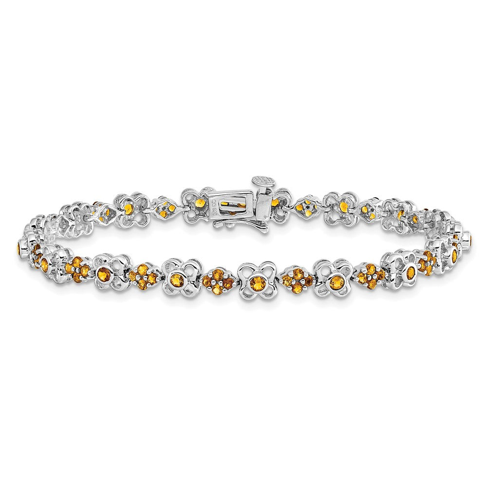 14k White Gold Citrine Bracelet