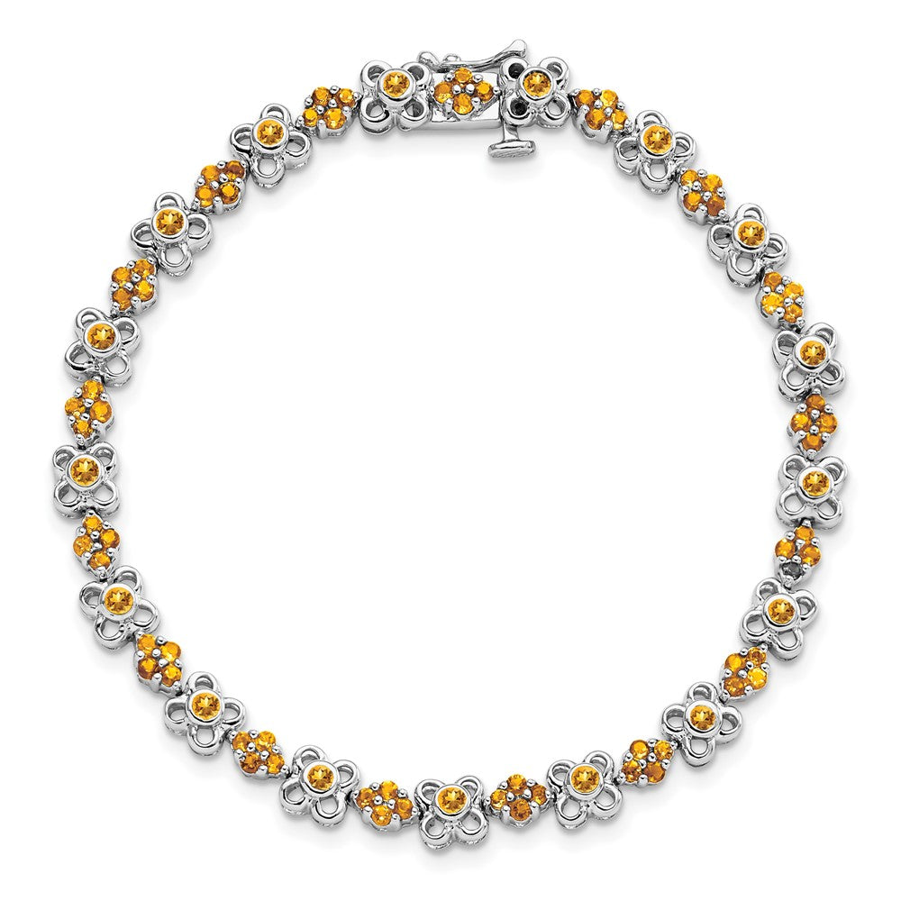 14k White Gold Citrine Bracelet