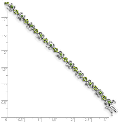 14k White Gold Peridot Bracelet
