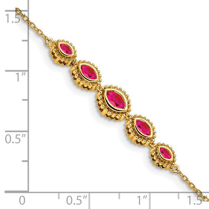 14k Yellow Gold Marquise Ruby Bracelet
