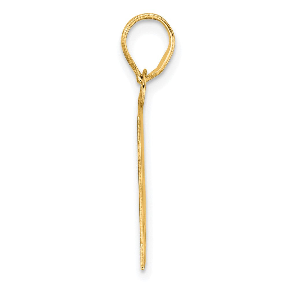 14k Yellow Gold Polished Block Number 14 Pendant