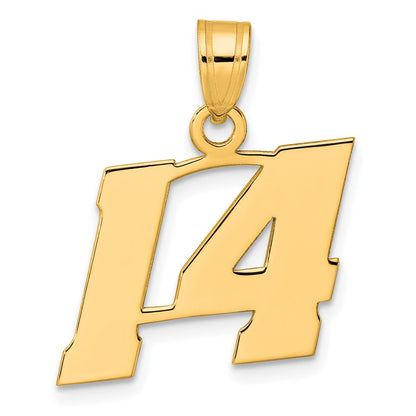 14k Yellow Gold Polished Block Number 14 Pendant