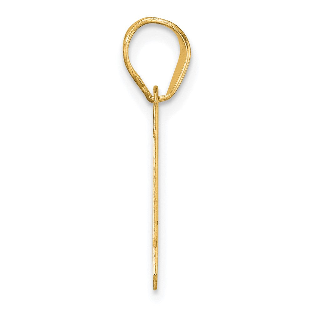 14k Yellow Gold Polished Block Number 19 Pendant