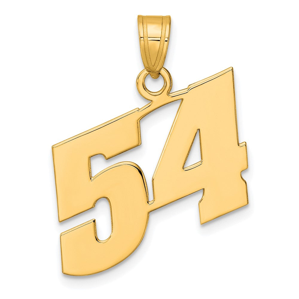14k Yellow Gold Polished Block Number 54 Pendant