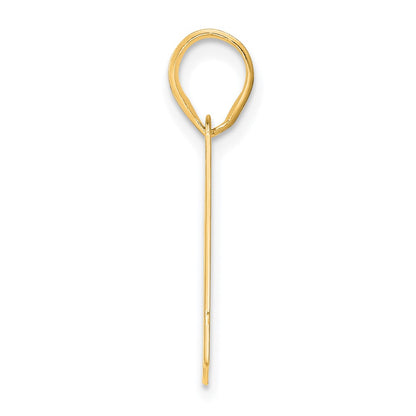 14k Yellow Gold Polished Block Number 61 Pendant
